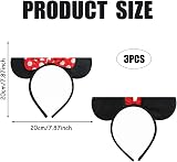 CORTNEY 3 Pcs Mickey Mouse Ears Headband Black Red Pink Birthday Party Costume view 2