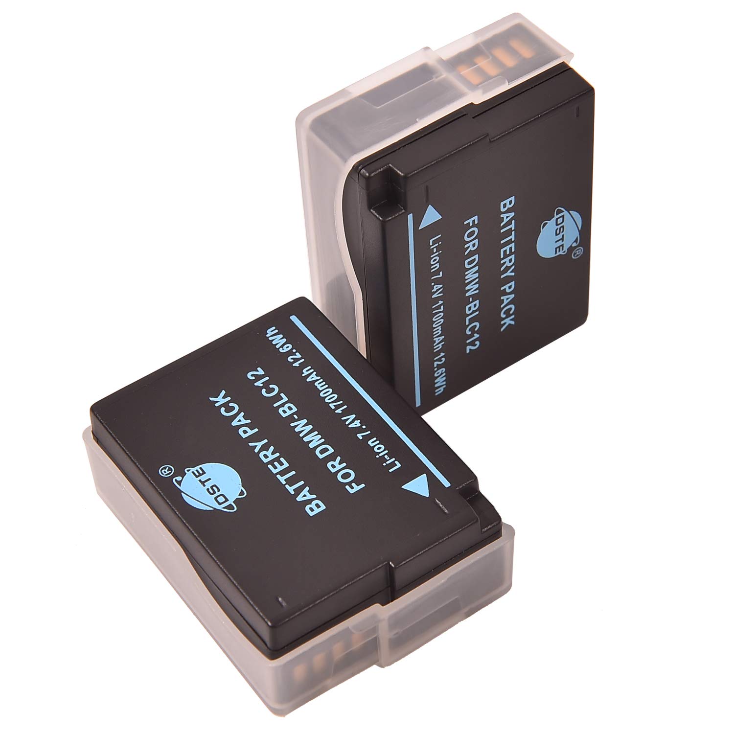 DSTE Replacement for 2-Pack DMW-BLC12 Battery and Panasonic Lumix DMC-G6 DMC-G7 DMC-GH2 DMC-FZ200 DMC-FZ200GK DMC-FZ1000 V-LUX4 Leica Q Camera as DMW-BLC12E DMW-BLC12PP BP-DC12 BP-DC12U BP-DC12E