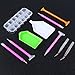 Aneco 61 Pieces DIY Diamond Painting Tools Diamond Stitch Pen Tweezers Plastic Tray Diamond Embroidery Box DIY Painting Accessories Set for DIY Art Craft