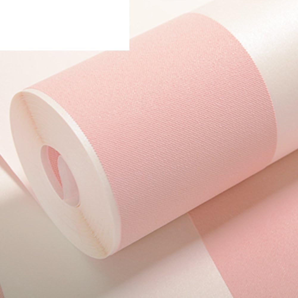 Child Princess room wallpaper/non-woven wallpaper/girl in the bedroom wallpaper/vertical stripes wallpaper/pale pink wallpaper-A