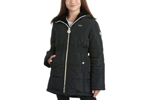 DKNY Girls’ Jacket – Reversible Heavyweight Quilted Parka Coat with Sherpa Lining – Reversible Jacket for Girls (4-16)