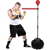 Punching Bag Standing 37L Base Boxing 360°Rotating Rod Boxing Bar 57~72IN Ajustable Height for Adults