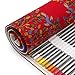 BTSKY Canvas Pencil Roll Wrap (72, Red+Brown)