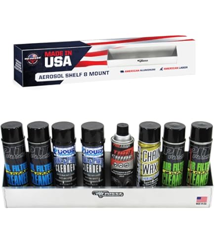 Pit Posse 567 Aerosol Shelf 8 Mount Spray Can Holder Trailer Garage Cabinet Organizer - Made In