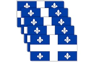 5 PCS Canada Quebec Flag Sticker,6x3.5 In Canadian Province Decal,Large Banner Decor For Car Bumper Window Laptop