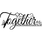 Metal Family Wall Art Inspirational Quotes Wall Decor - Together is Our Favorite Place to Be - Farmhouse Positive Word Hanging Sign Motivational Wall Decoration for Home Living Room Bedroom (Black)
