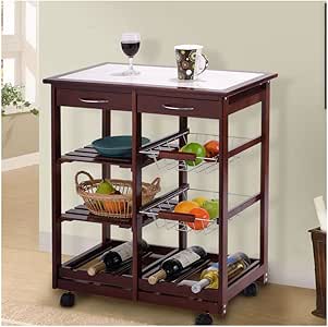 Desconocido Carrito de Cocina de 4 Pisos de Madera con cajones de