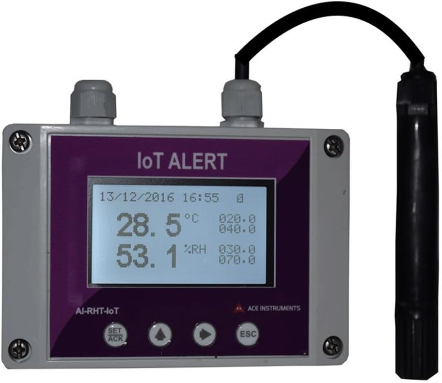 Server Room Temperature and Humidity Monitor with Advanced High Accuracy Sensors/SMS for Data Centre, Bio Labs, Pharma Cold Room Along with Calibration Certificate + 12 Months Warranty
