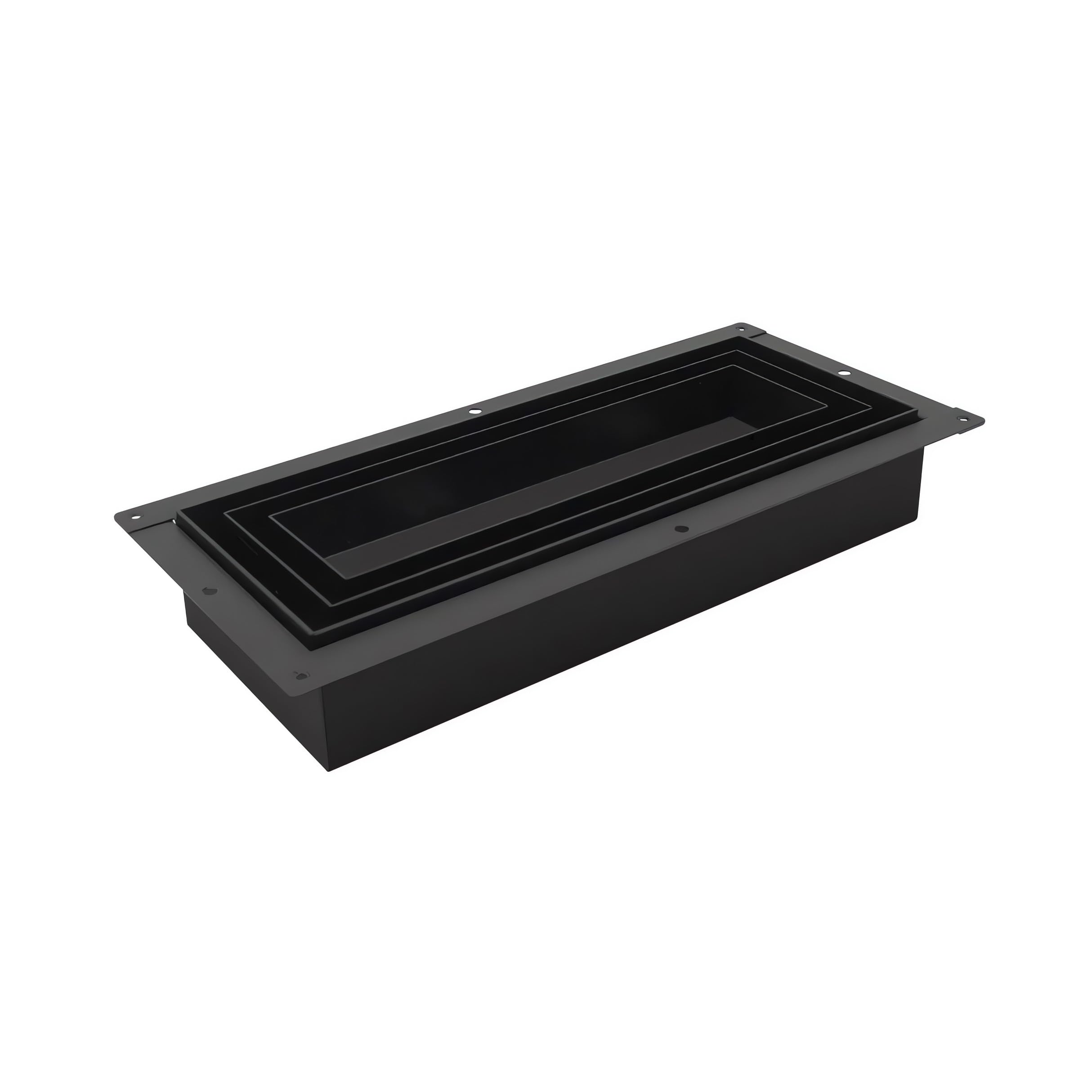 Photo 1 of Fittes Flush Floor Vent [Luxe+], Minimalist Solid Steel HVAC Air Return Register Cover, Customizable Modern Adjustable Increased Airflow Solution for Home Floor, Damper Included – 4"x12" – Matte Black