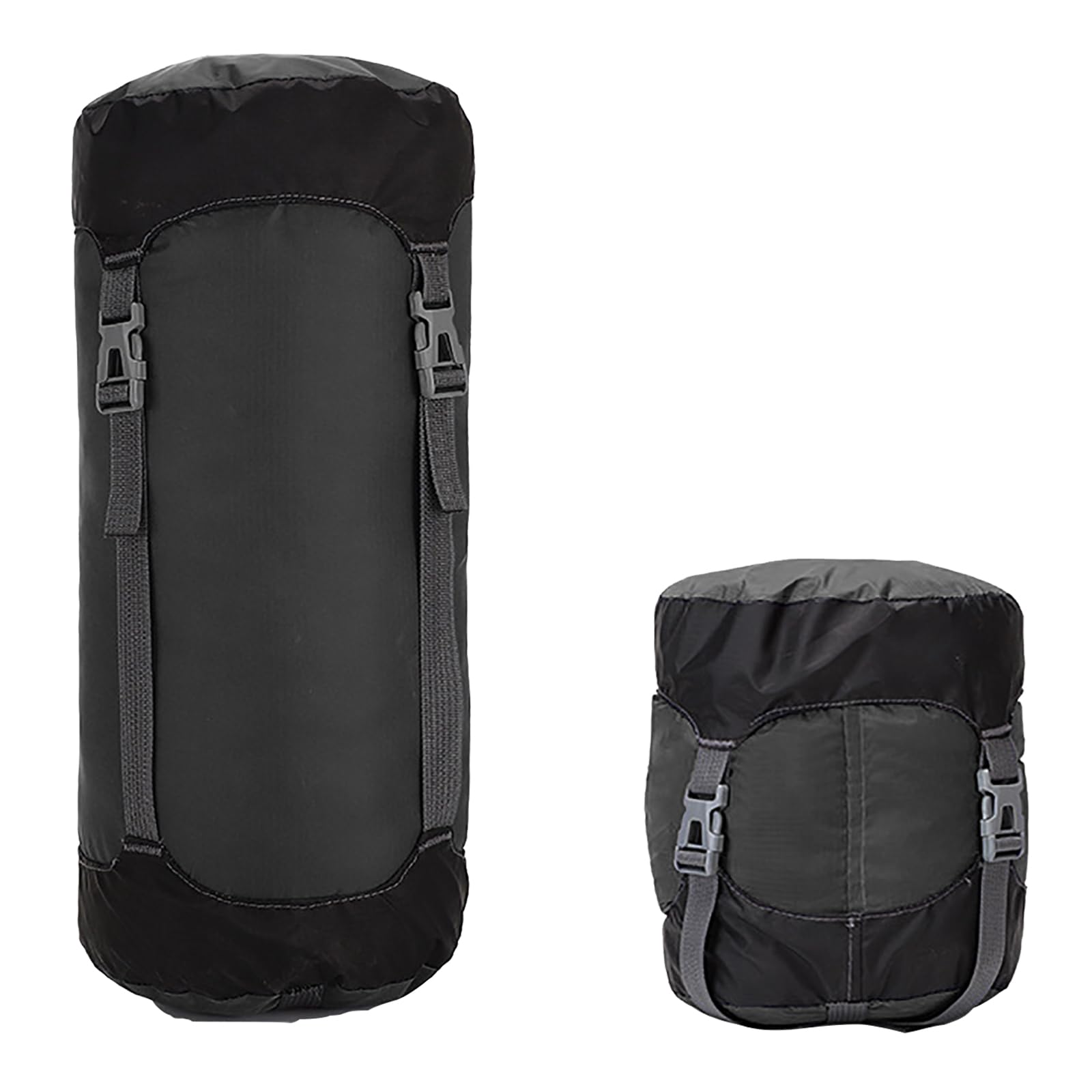 Compression Stuff Sack for Sleeping Bag,11L/18L/30L/45L Lightweight Waterproof Compact Compression Nylon Stuff Sack StorageBag,Travel Compression Bag for Camping,Backpacking,Clothes Storage (Black, M)