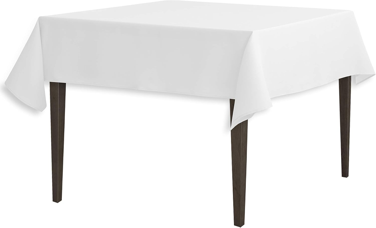 LinenTablecloth 54-Inch Square Polyester Tablecloth White