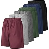 Liloak Mens Shorts Multipack 7 in Cotton Casual Athletic Gym Knit Short with Pockets, Soft Pajama Lounge Sleep Shorts