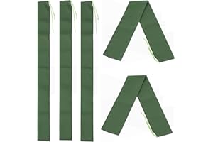 PATIKIL 4' x 6" Sand Bag for Flooding, 5 Pack Long Canvas Sandbags Thickened Water barriers for Flooding with Binding Elastic
