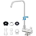 ErSi Reverse Osmosis Drinking Water Faucet, Folding Swivel Faucet for Inward Opening Window Kitchen Sink, Non-Air Gap, Brass + SUS304 Stainless Steel, Brushed Nickel