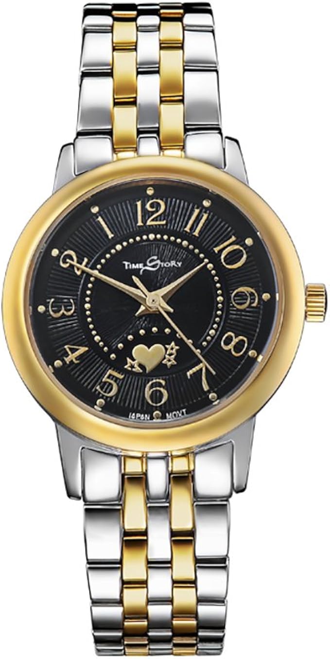 Da donna in senso antiorario da polso al quarzo di Time Story quadrante (nero) Time Story Da donna in senso antiorario da polso al quarzo di Time Story quadrante (nero) Time Story