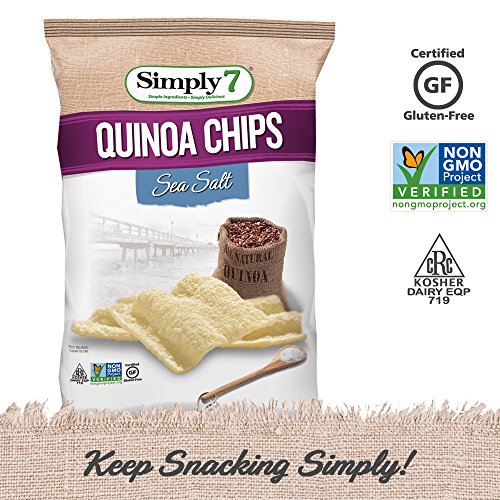 Simply7 Gluten Free Quinoa Chips, Sea Salt, 0.8 Ounce, (Pack of 24)