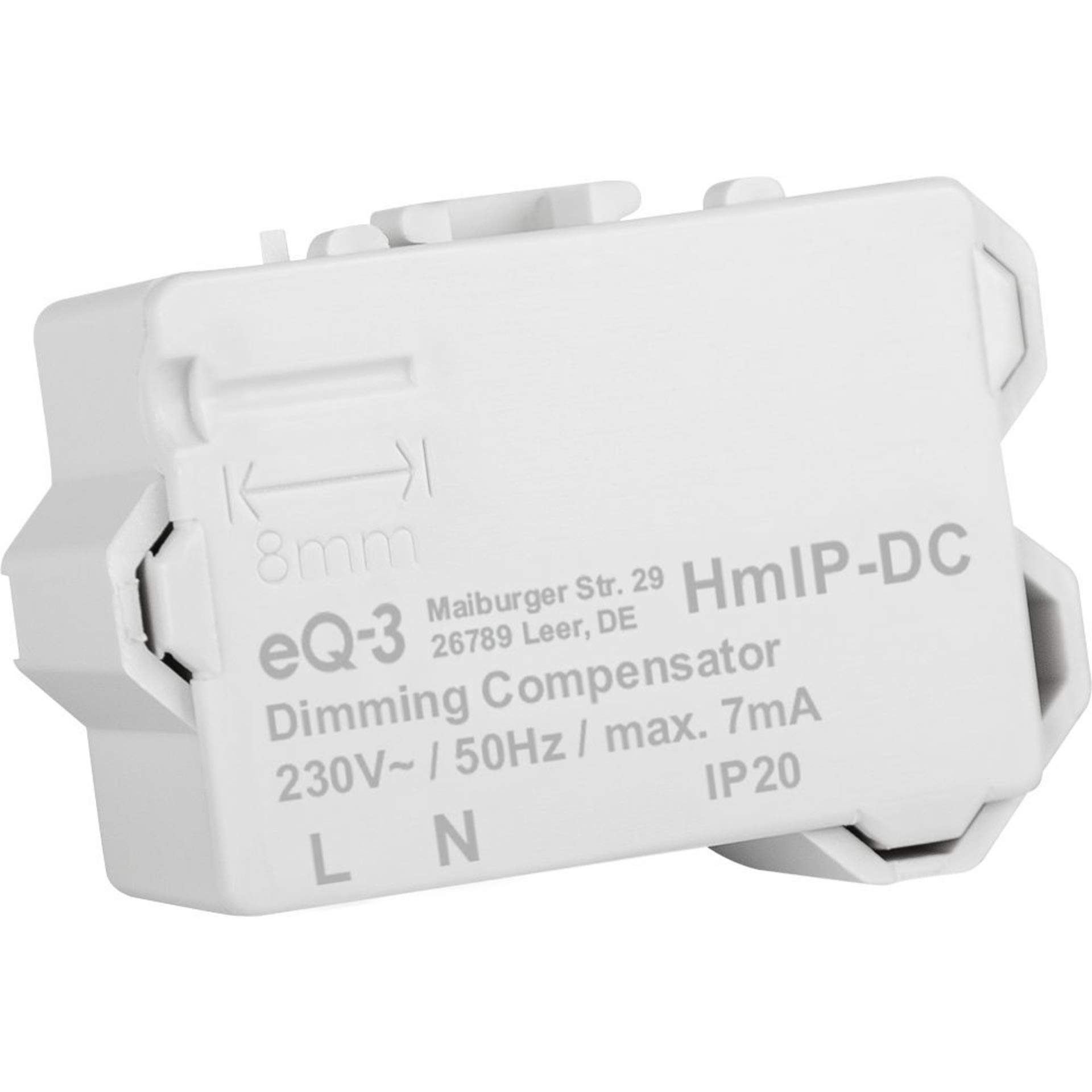 Homematic IP Smart Home 155402A0 Dimmer Compensator, Eliminates Interference and Provides a Quiet Light Mood in Combination with Homematic IP Dimming Actors, Grey