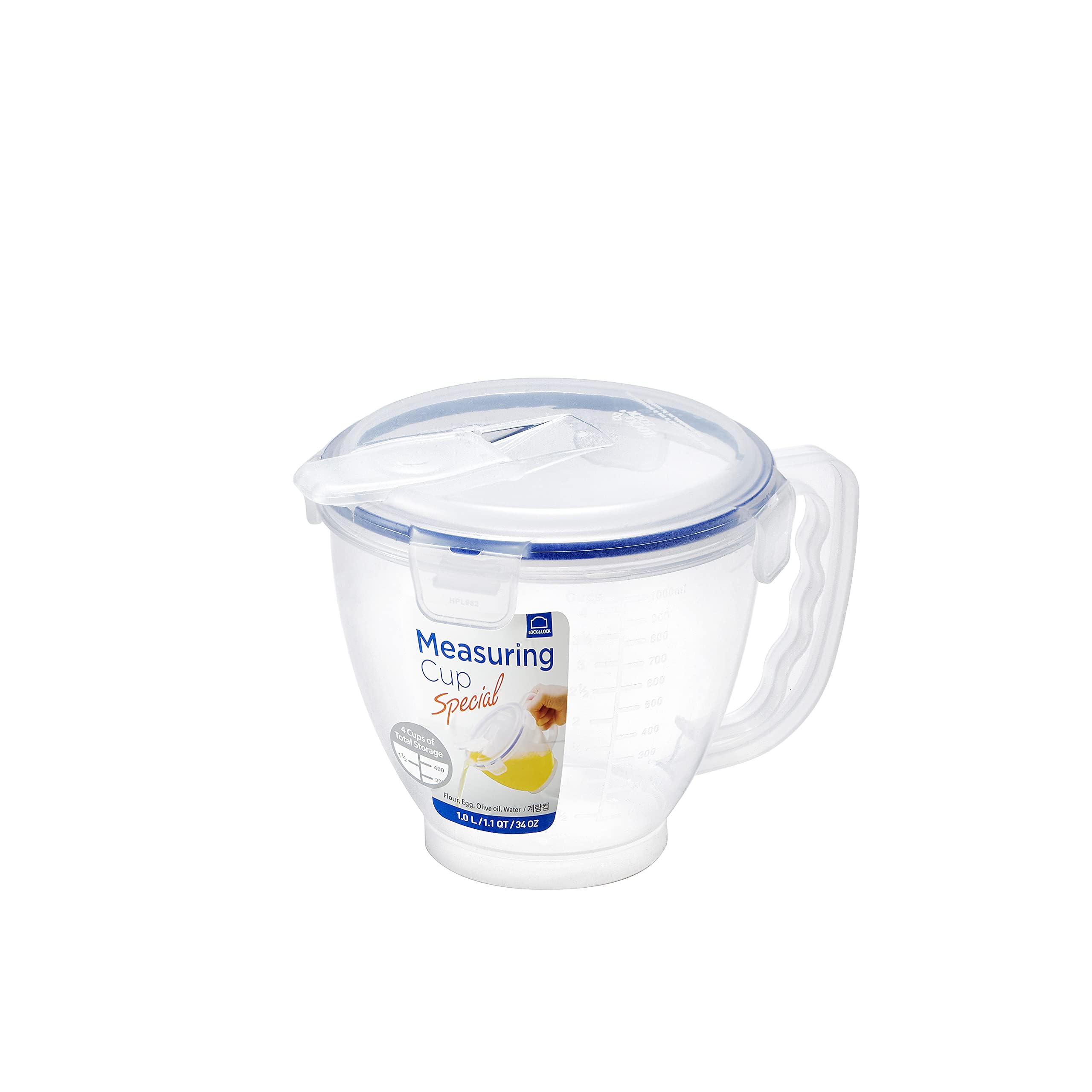 Photo 1 of LocknLock Easy Essentials Measuring Bowl with Handle 33.81-oz / 4.23-cup, 16 x 16 x 16 cm, Natural