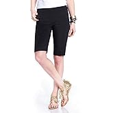 Slim-Sation Womens Wide Band Pull-on Solid Walking ShortShorts