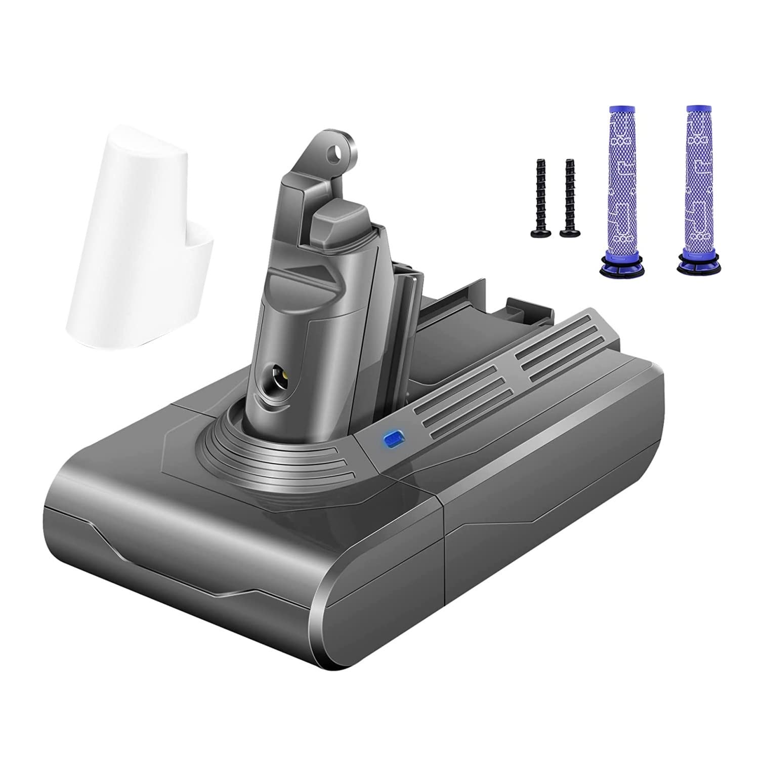 Battery for Dyson V6, Keenstone Replacement Battery 4600mAh Compatible with V6 Animal, Absolute, Vacuum Cleaner with 2 Pre-filters