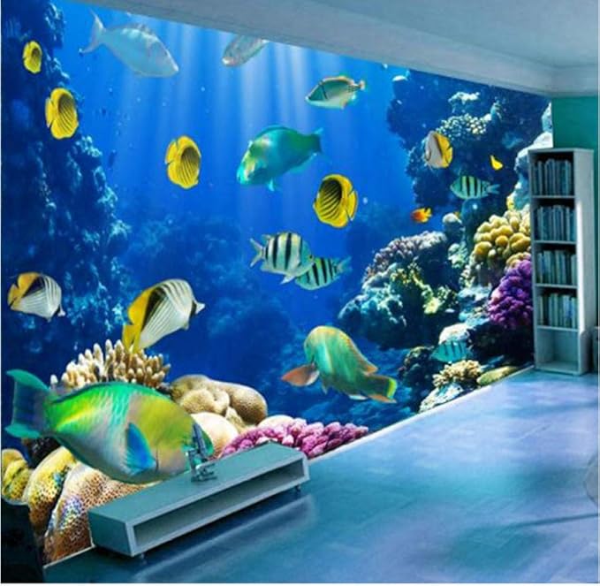 Fushoulu Custom 3D Photo Wallpaper Beach Starfish Conch Shell Etiqueta