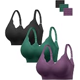 HBselect Jelly Bras for Women Seamless Comfy Push Up Wireless Tshirt Bras | 3PCS Womens Bras No Underwire, Everyday Comfort, Support Soft Gel, Convertible&amp;Invisble, Push Up, Scalloped Lift, Sports Bra
