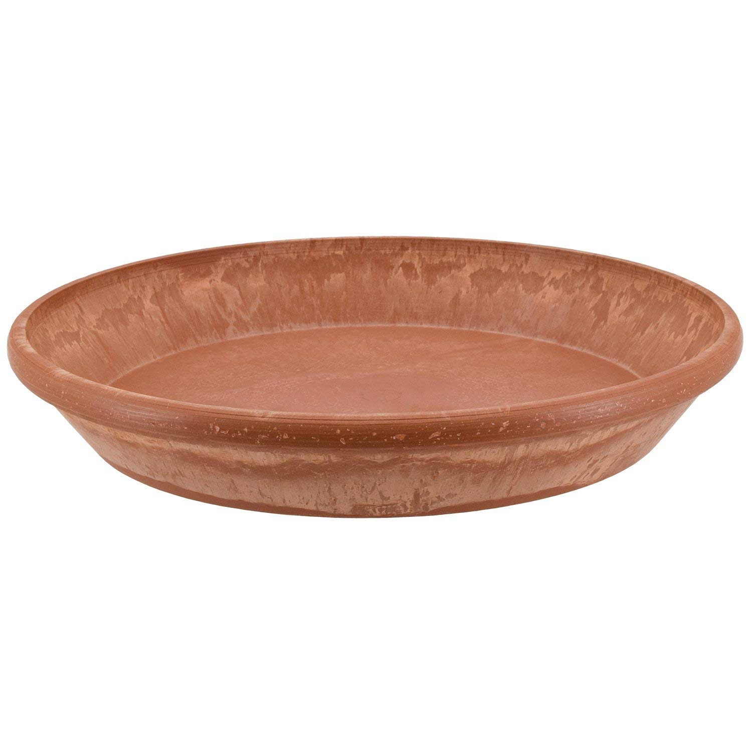 Arcadia Garden Products PSW Pot Collection Plant Saucer Drip Tray, Durable Water Tray for Indoor and Outdoor Flower Plant Pots and Planters, 10-inch, Terra Cotta Marble Color