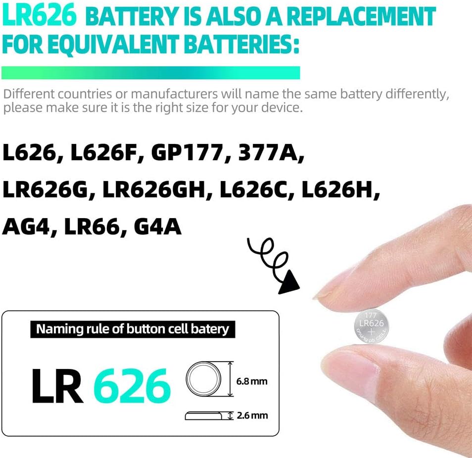 VEE LR626 Battery 377A AG4 LR66 1.5V Alkaline Button Cell Battery 20 Pack: Home Audio & Theater