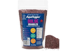 Aqua Veggies Organic Atlantic Dulse Flakes Hand-Harvested Seaweed Snacks, Sun-Dried Bay of Fundy, Excellent Source of Vitamin
