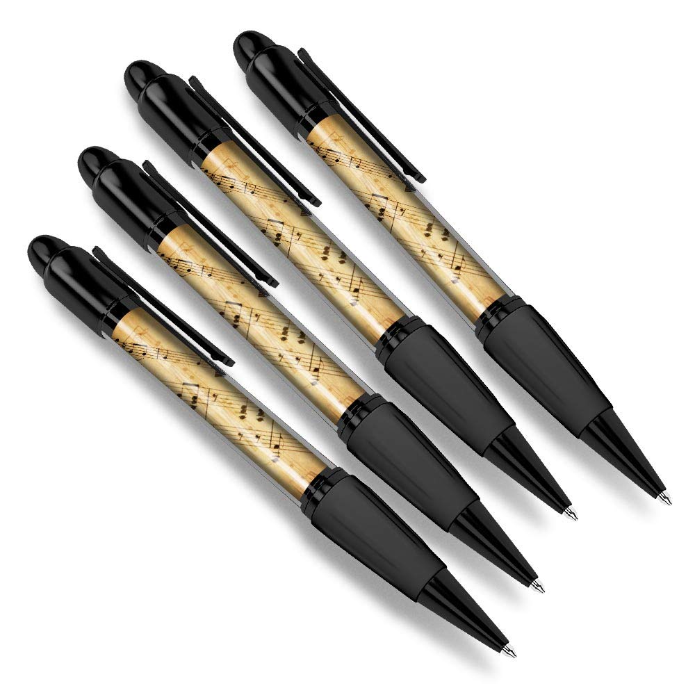 Destination Vinyl Ltd 4 x Matching Ballpoint Pens - Musical Notes Sheet Music #3676