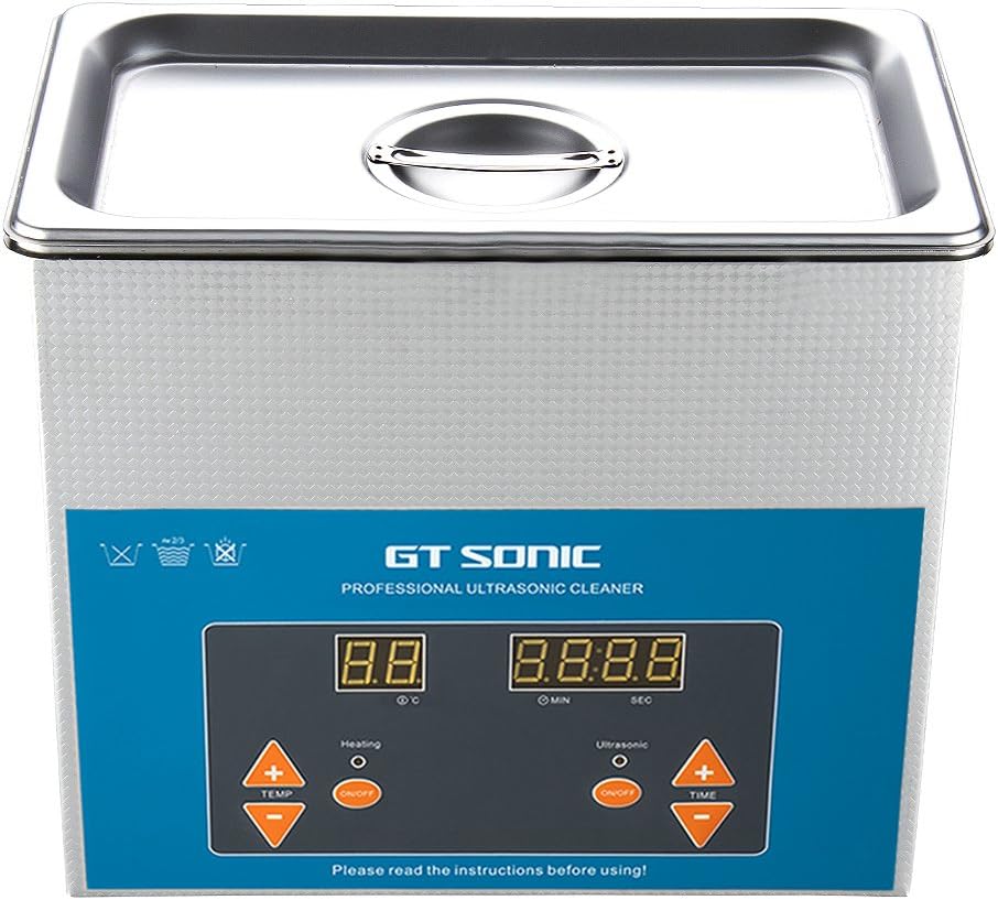 GT Sonic 3 Liter Digital Display Ultrasonic Cleaner with Timer Setting Adjutable Used for Scientific Lab,Industry,Jewelry Manufacturing,Medical and Dental Labs