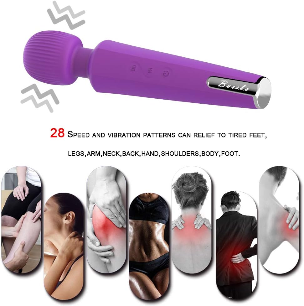 Electric Manual Massager Stick Large Edition Slience Powerful 20 Vibration Patterns 8 Muti Speeds,Massage Head Bending Possible Wand Magic Massagers Therapy for Vertebra ache and Lymph Repair: Health & Personal Care