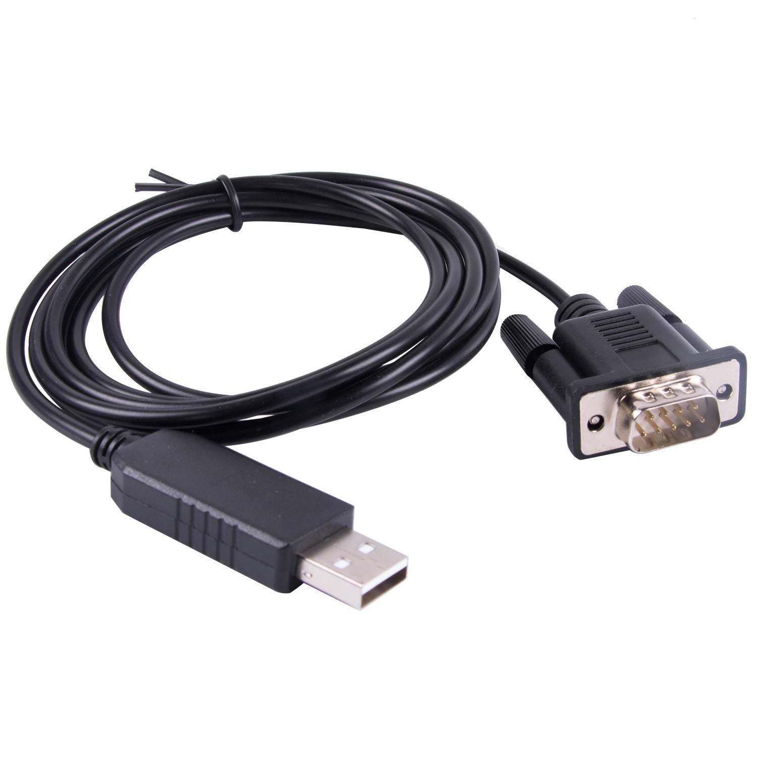 Suamdoen 1.8m USB to DB9 Male Serial Communication Cable for APC UPS 940 0024C/E, FT231XS Chip, Black