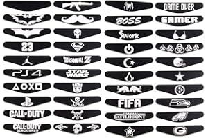 NSLikey PS4 Controller LED Light Bar Decals (40PCS) - Black Vinyl, Easy to Remove