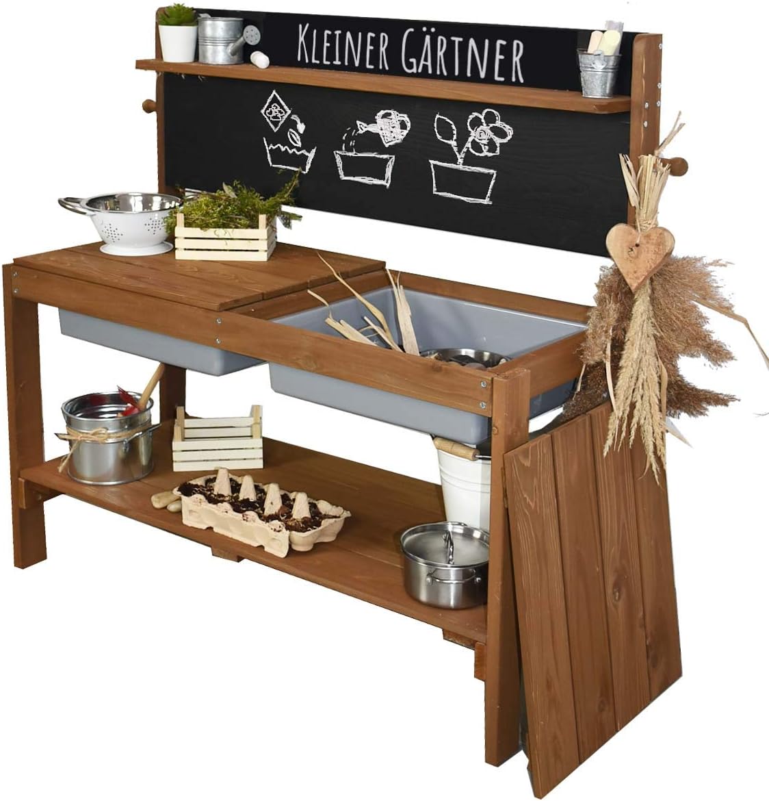 Meppi mud kitchen Little gardener, brown