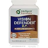 Vision Defender BP Eye Supplement: Bilberry and Pine Bark Extracts for Eye Pressure and Eye Health Support (60 Vegan Capsules)