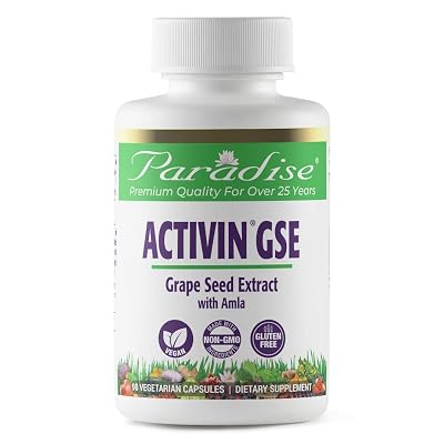 Paradise Herbs - ActiVin&amp;reg; Grape Seed Extract - Antioxidant  Vitamins E, C &amp;amp; Beta Carotene  Rejuvenator - 90 Count