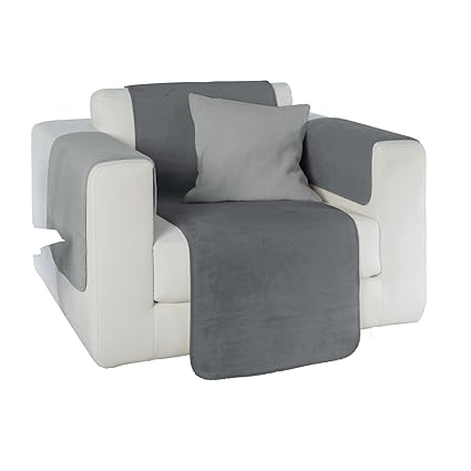 Erwin Müller Armlehnenschoner, Armlehnenschutz 2er- Pack grau/Silber Größe 50x70 cm - weich, temparaturausgleichend, atmungsa