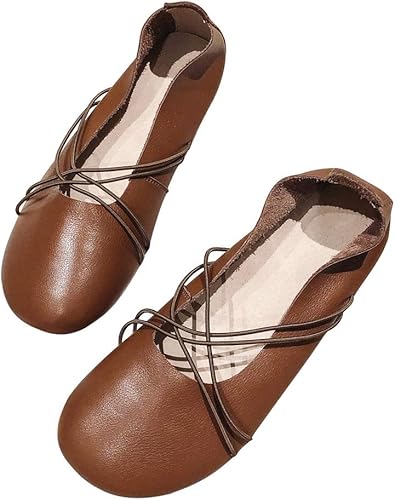 Amazon Merryco コスプレ 森ガール ぺたんこ靴 スリッポン レディース おじ靴 ローファー フラットシューズ ローヒール ラウンドトゥ ころんと丸い ストラップ付き 柔らか 本革 牛革 幅広 甲浅 可愛い 通勤通学 入学式 学生 Merryco パンプス