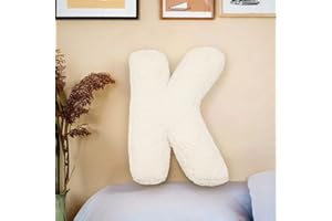Shapeazy Letter Plush Pillow, Letter Hugging Throw Pillows, Decorative Initial Letter Shaped Throw Pillows for Bed Couch, Letter Pillows English Alphabet A to Z for Sofa Bedroom Living Room Decor (K)