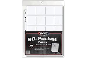 BCW Pro 20-Pocket Pages, Pocket Size: 2" x2", 20 Pages - Coin Collecting Supplies