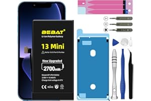 BEBAT Replacement for iPhone 13 MINI Battery, 2700mAh High Capacity Li-ion Polymer Replacement Battery for Model A2628 A2481 A2626 A2629 with Professional Repair Tool Kits