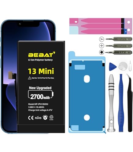 Amazon.com: BEBAT Replacement for iPhone 13 MINI Battery, 2700mAh