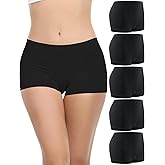 Begrily Boy Shorts Underwear for Women, Ladies Nylon Stretch Comfort Flex Fit Seamless Boyshort Panties Boxer Briefs 5 Pack