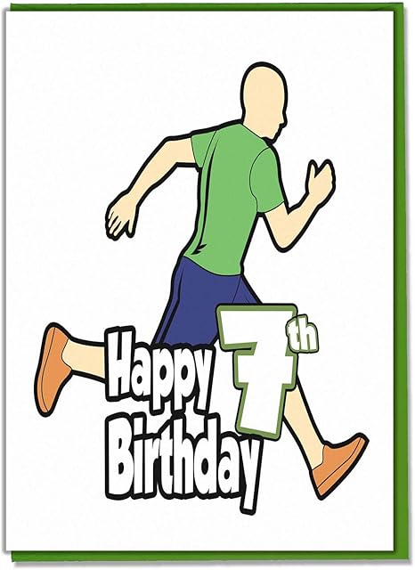 Runner Running Biglietto Di Auguri Per Il 7 Compleanno Per Ragazzi Figlio Nipote Amico Nipote Fratello Amazon It Cancelleria E Prodotti Per Ufficio