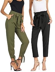 GRACE KARIN Women's 2pcs-Pack Capris Cropped Pants