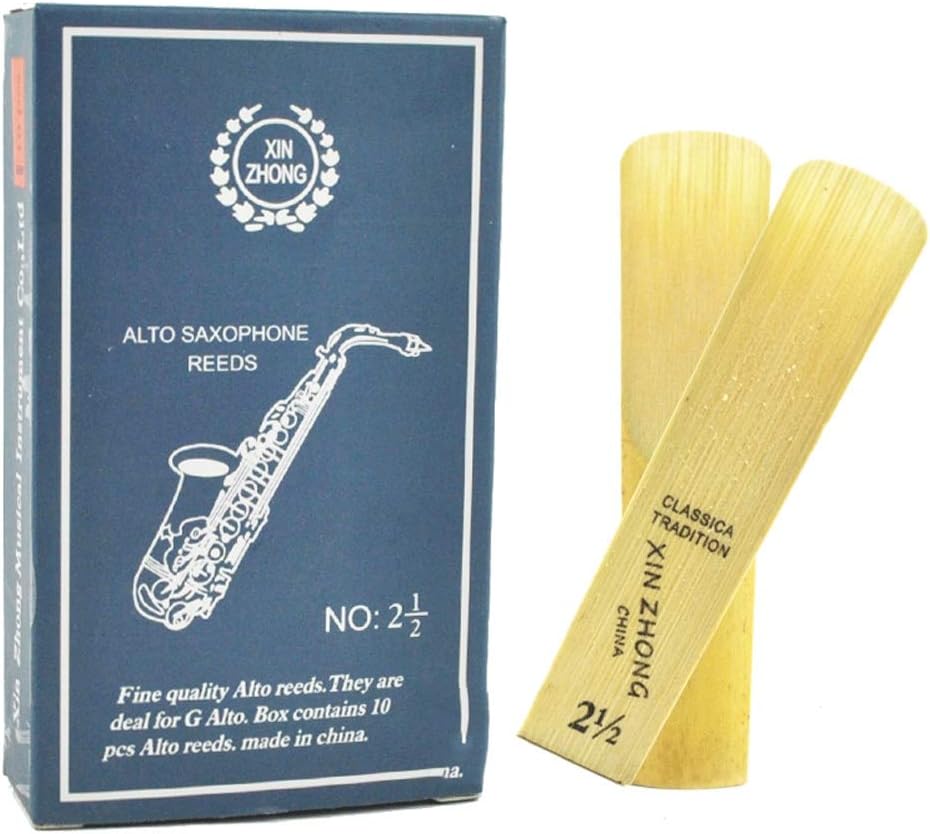 WOF 10 Pieces Alto Sax Reeds 2.0,2.5,3.0Traditional Reeds strength 2 1/2 for Clarinet, Soprano or Alto Sax (Color : Clarinet strength2.5)
