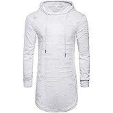 COTTORY Men's Pullover T-Shirt Hipster Hiphop Hoodied Long Sleeve Sweatshirts