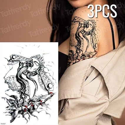 Tzxdbh 3 Piècelot Tatouage Autocollant Poisson Lotus Corps