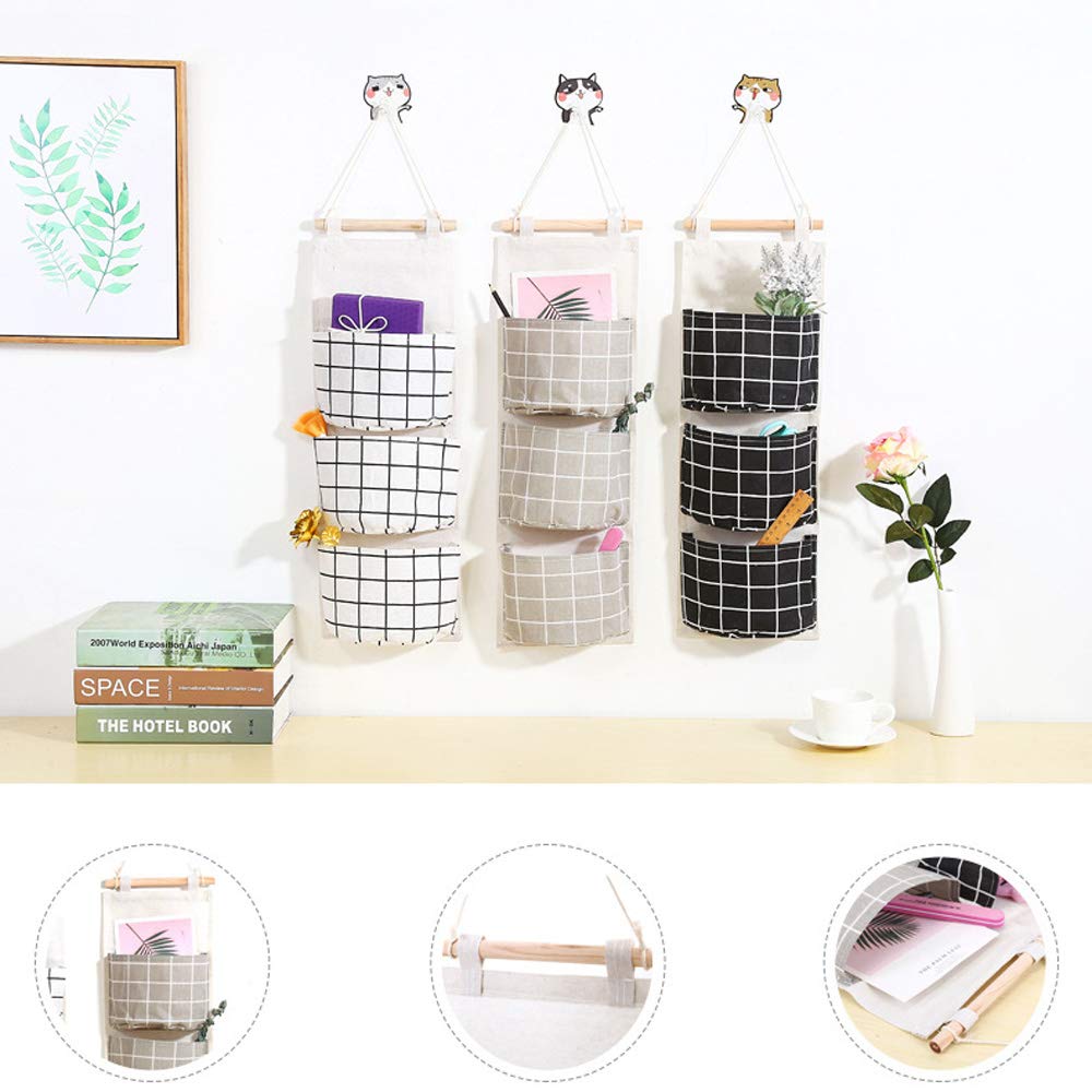 Hängender Organizer Wand Hängetasche mit 3 Taschen Hängeaufbewahrung